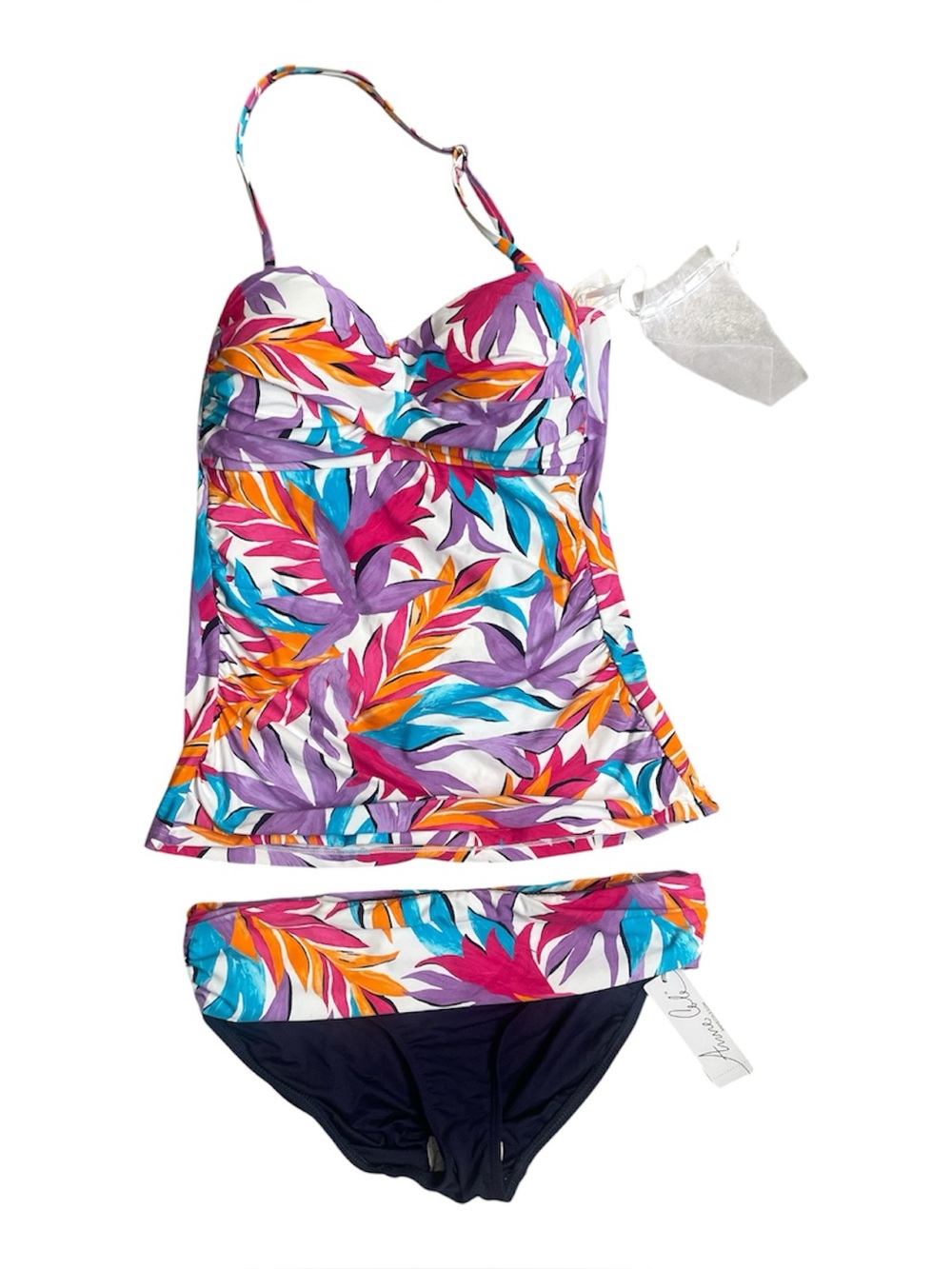 Anne Cole Tropical Print Tankini Swimsuit with Matching Bottoms